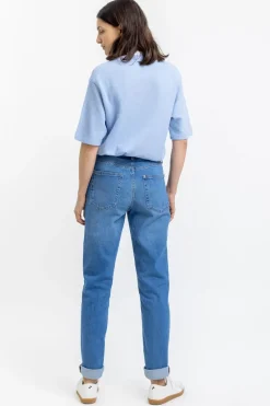 T-Shirt Aus Waffle Cotton Hellblau