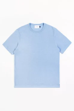 T-Shirt Aus Waffle Cotton Hellblau