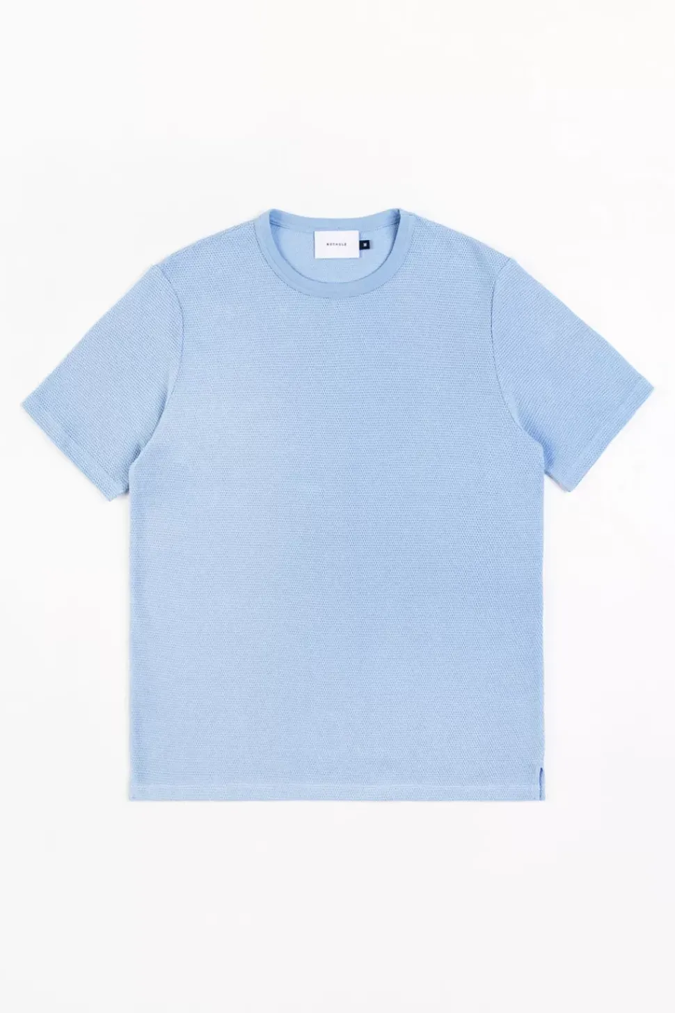 T-Shirt Aus Waffle Cotton Hellblau