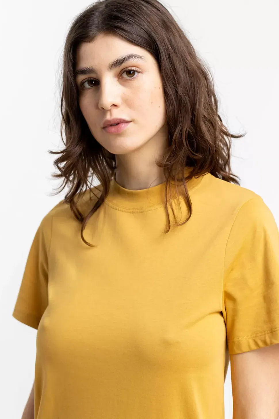 T-Shirt Kleid Aus Bio-Baumwolle Senfgelb