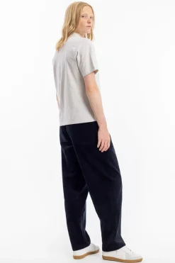 T-Shirt Mit Breitem Kragen Bio Baumwolle - Grau