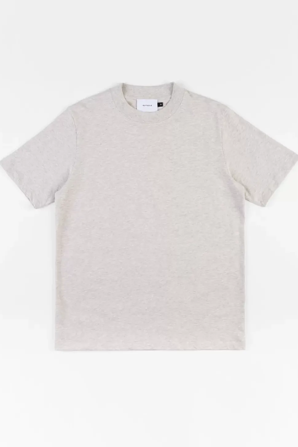 T-Shirt Mit Breitem Kragen Bio Baumwolle - Grau