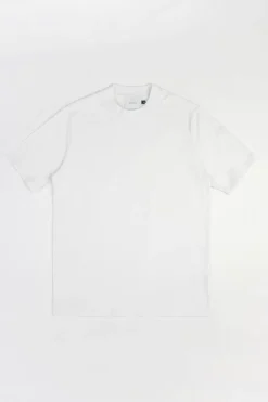 T-Shirt Mit Breitem Kragen Bio Baumwolle - Weis