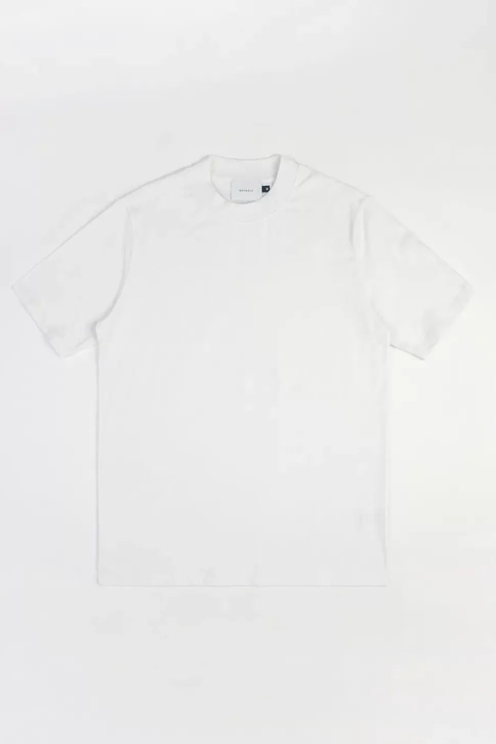T-Shirt Mit Breitem Kragen Bio Baumwolle - Weis