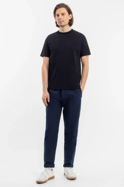 T-Shirt Mit Breitem Kragen Bio Baumwolle - Schwarz