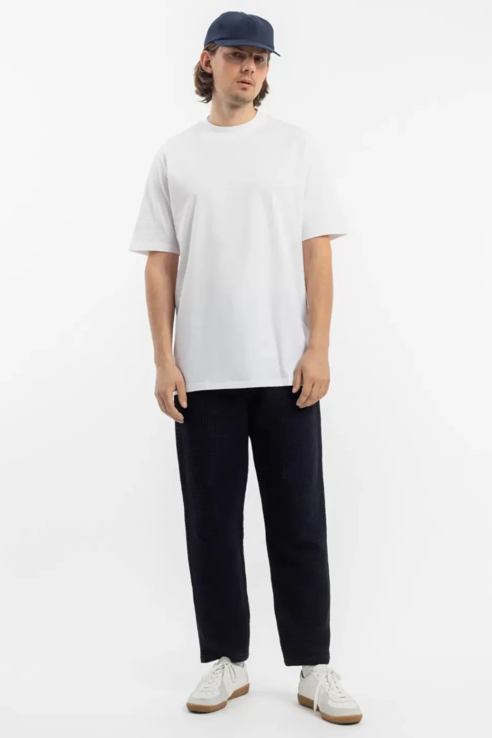 T-Shirt Mit Breitem Kragen Bio Baumwolle - Weis