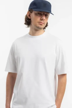 T-Shirt Mit Breitem Kragen Bio Baumwolle - Weis