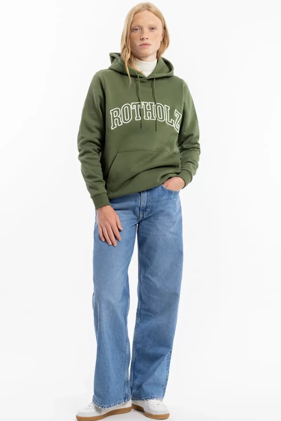 Varsity Logo Hoodie Bio Baumwolle - Grun