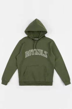 Varsity Logo Hoodie Bio Baumwolle - Grun