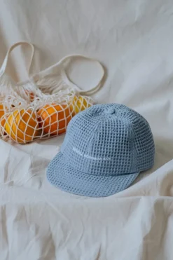Waffel Cap Bio Baumwolle - Hellblau