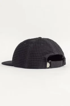 Waffel Cap Bio Baumwolle - Schwarz