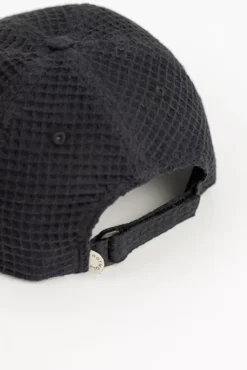 Waffel Cap Bio Baumwolle - Schwarz