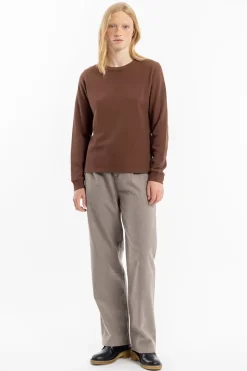 Waffel Longsleeve Bio Baumwolle - Braun