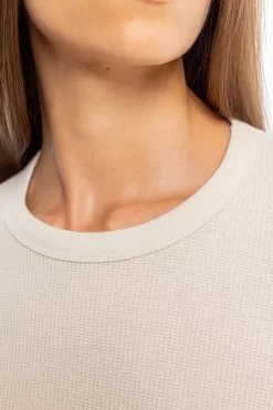 Waffel Longsleeve Bio Baumwolle - Creme
