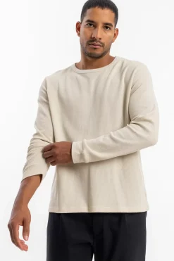 Waffel Longsleeve Bio Baumwolle - Creme