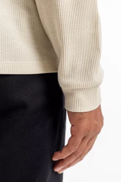 Waffel Longsleeve Bio Baumwolle - Creme
