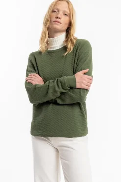 Waffel Sweatshirt Bio Baumwolle - Grun