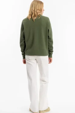 Waffel Sweatshirt Bio Baumwolle - Grun