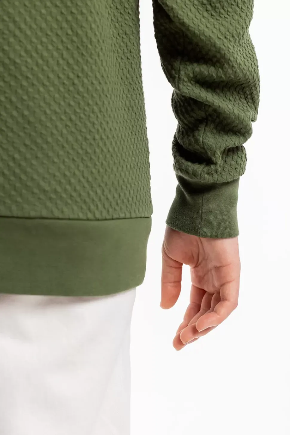 Waffel Sweatshirt Bio Baumwolle - Grun
