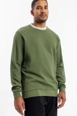 Waffel Sweatshirt Bio Baumwolle - Grun