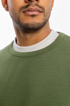 Waffel Sweatshirt Bio Baumwolle - Grun