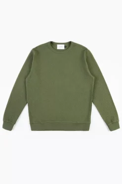 Waffel Sweatshirt Bio Baumwolle - Grun