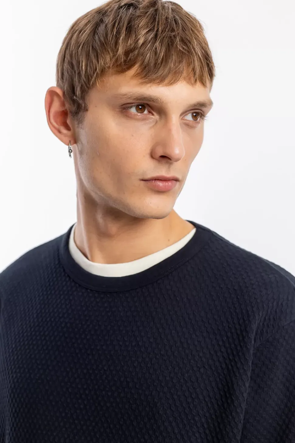 Waffel Sweatshirt Bio Baumwolle - Schwarz