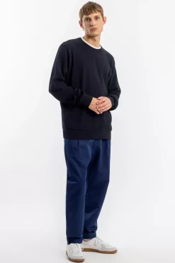 Waffel Sweatshirt Bio Baumwolle - Schwarz
