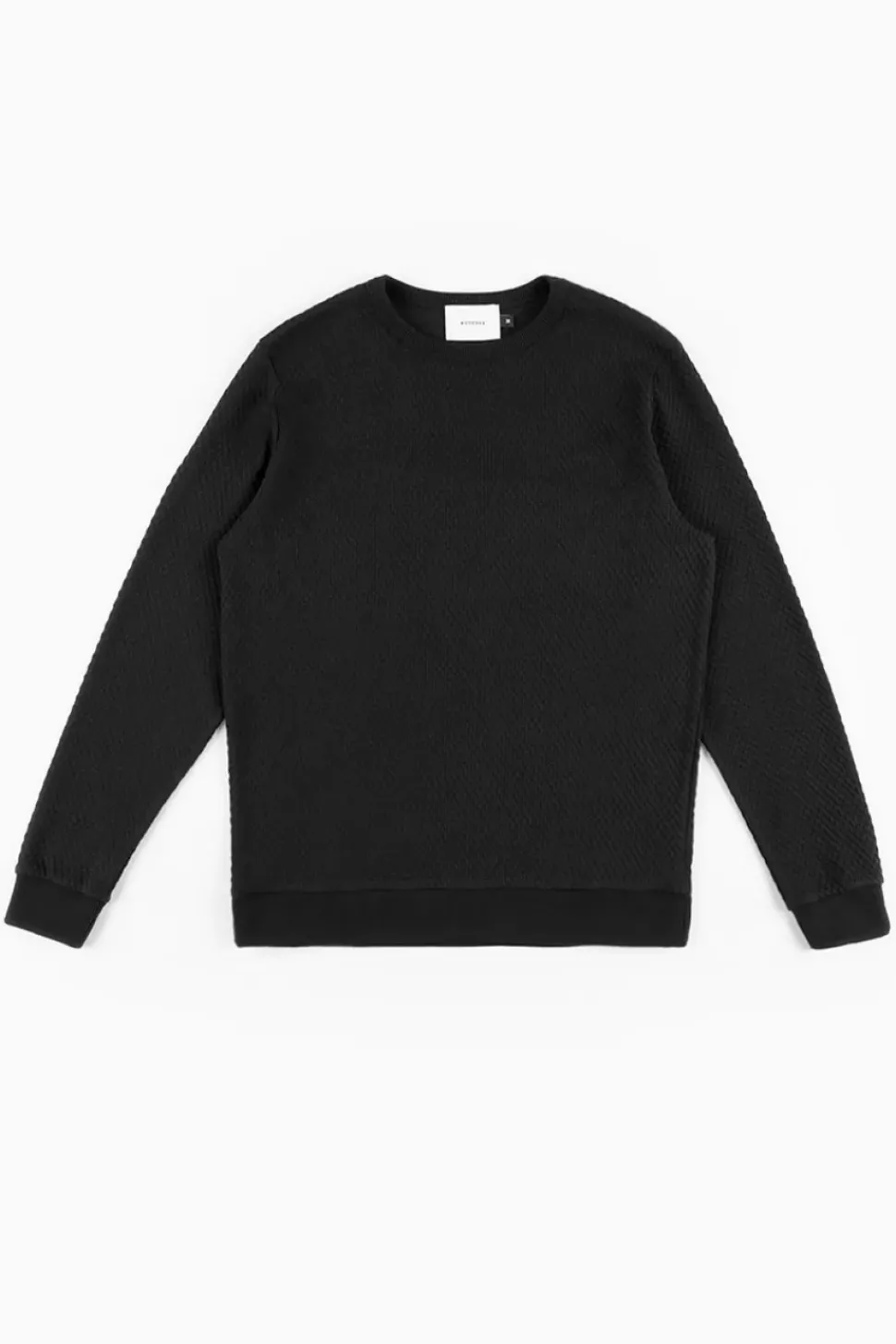 Waffel Sweatshirt Bio Baumwolle - Schwarz