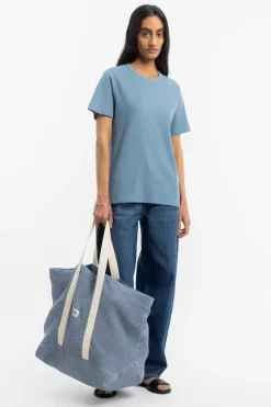 Waffel T-Shirt Bio-Baumwolle - Blau