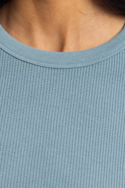 Waffel T-Shirt Bio-Baumwolle - Blau