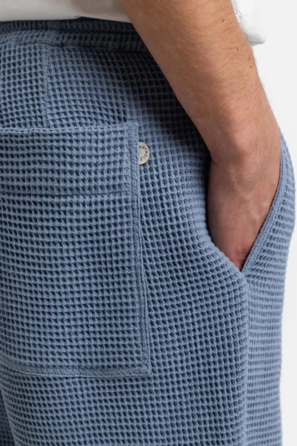 Weite Hose Waffle Cotton - Hellblau