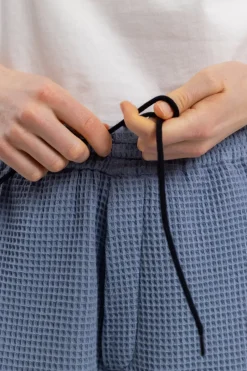Weite Hose Waffle Cotton - Hellblau