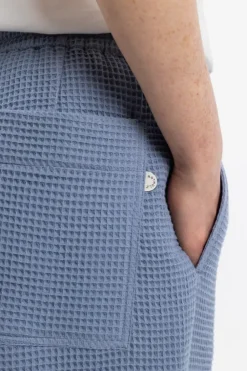 Weite Hose Waffle Cotton - Hellblau