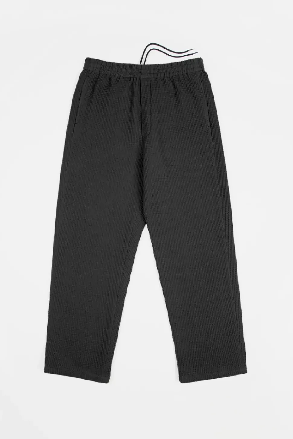 Weite Hose Waffle Cotton - Schwarz