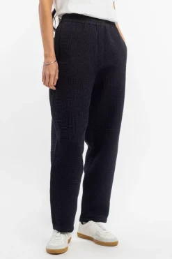 Weite Hose Waffle Cotton - Schwarz