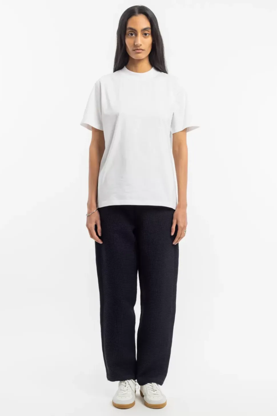 Weite Hose Waffle Cotton - Schwarz