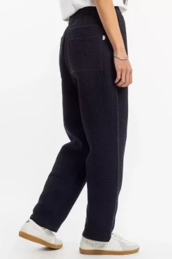 Weite Hose Waffle Cotton - Schwarz