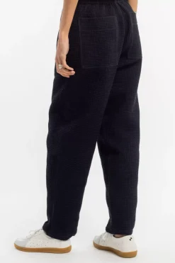 Weite Hose Waffle Cotton - Schwarz