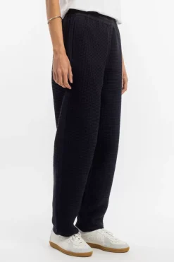 Weite Hose Waffle Cotton - Schwarz