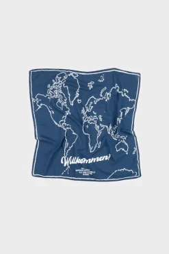 Willkommen Bandana Bio Baumwolle Blau