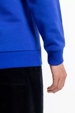 Willkommen Print Sweatshirt Bio Baumwolle - Kobalt