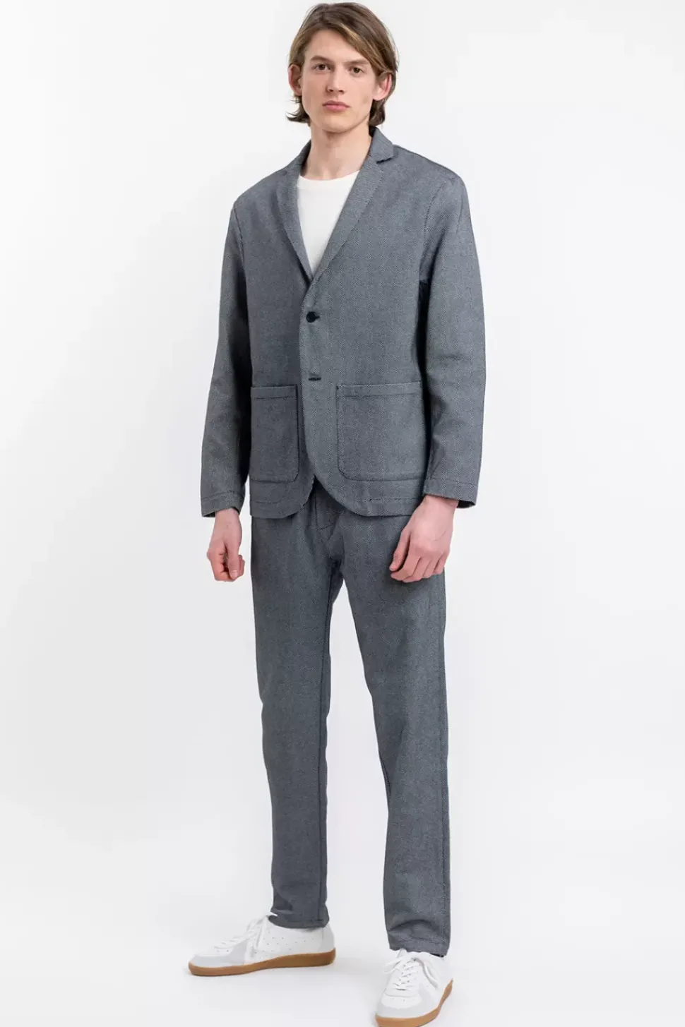 Workwear Blazer Aus Bio Canvas Schwarz Kariert