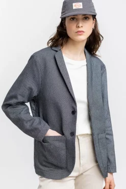 Workwear Blazer Aus Bio Twill Schwarz Kariert