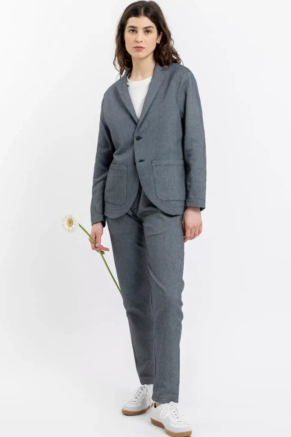 Workwear Blazer Aus Bio Twill Schwarz Kariert