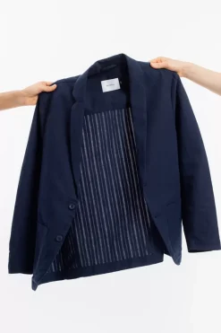 Workwear Blazer Leinen Mix - Dunkelblau