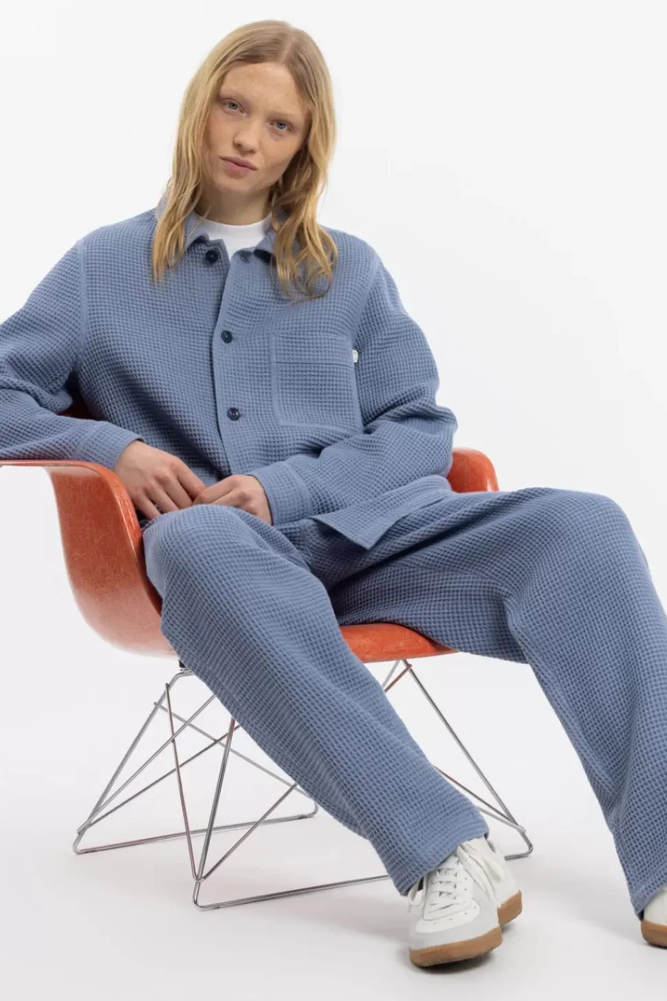 Workwear Jacke Waffle Cotton - Hellblau