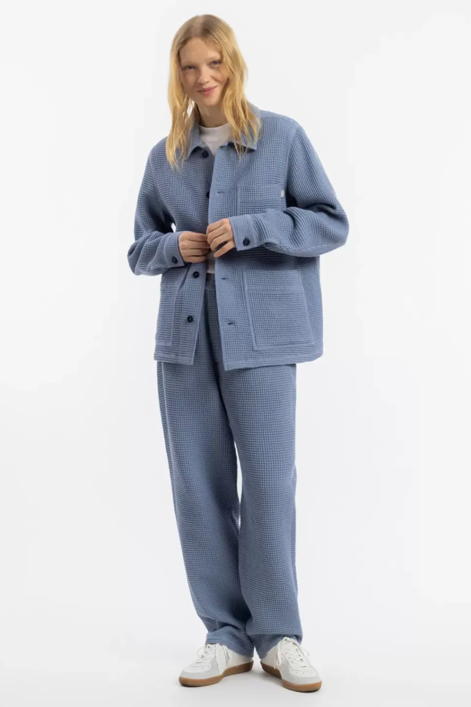 Workwear Jacke Waffle Cotton - Hellblau