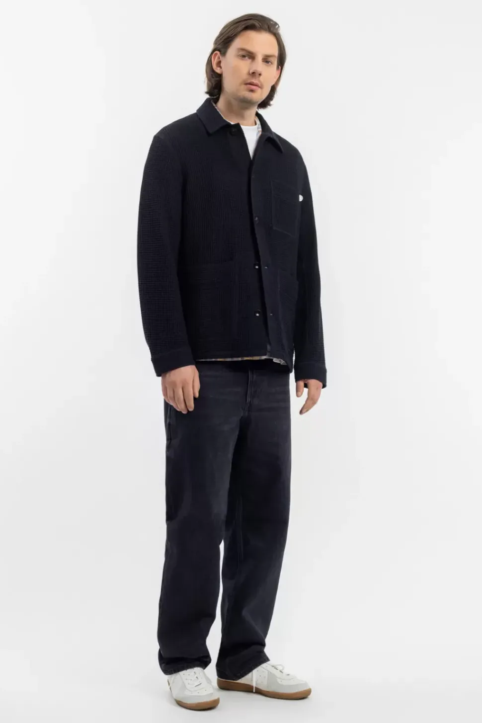 Workwear Jacke Waffle Cotton - Schwarz