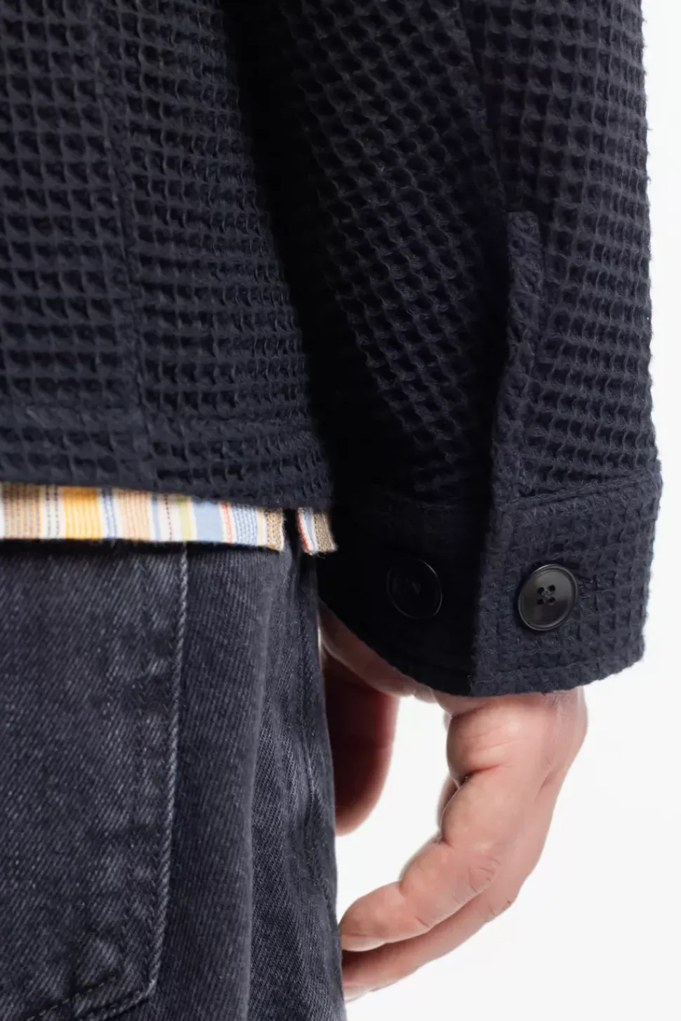 Workwear Jacke Waffle Cotton - Schwarz